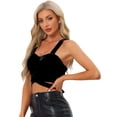 thumbnail image 1 of DARING DIVA Women's Spaghetti Strap Tie Back Sleeveless Crop Tank Top L Black, 1 of 6