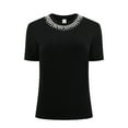 thumbnail image 1 of DARING DIVA Women's Sparkly Elegant Rhinestone Top S Black, 1 of 6