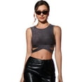 thumbnail image 1 of DARING DIVA Women's Sparkly Party Cutout Glitter Crop Top M Multicolor Black, 1 of 6