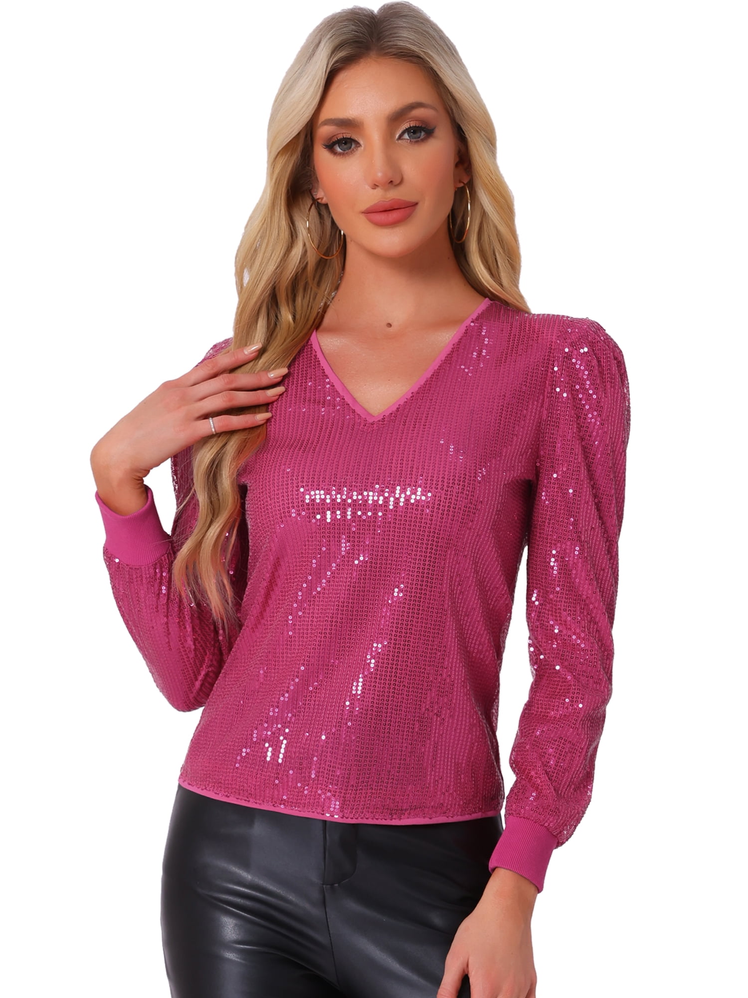 Pink Print Cotton Shirt Top V Neck Summer main image 0