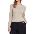 thumbnail image 1 of DARING DIVA Women's Spring Ribbed Knit Long Raglan Sleeves Sweater Tops XS Khaki, 1 of 6