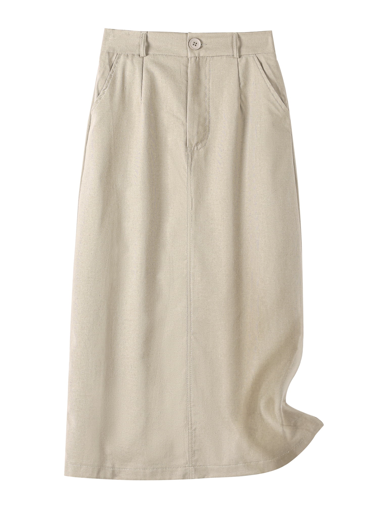 DARING DIVA Women's Spring Summer Skirt with Pockets M Beige