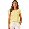 thumbnail image 1 of DARING DIVA Women's Square Neck Gingham Tops Sleeveless Blouses XS Yellow, 1 of 6