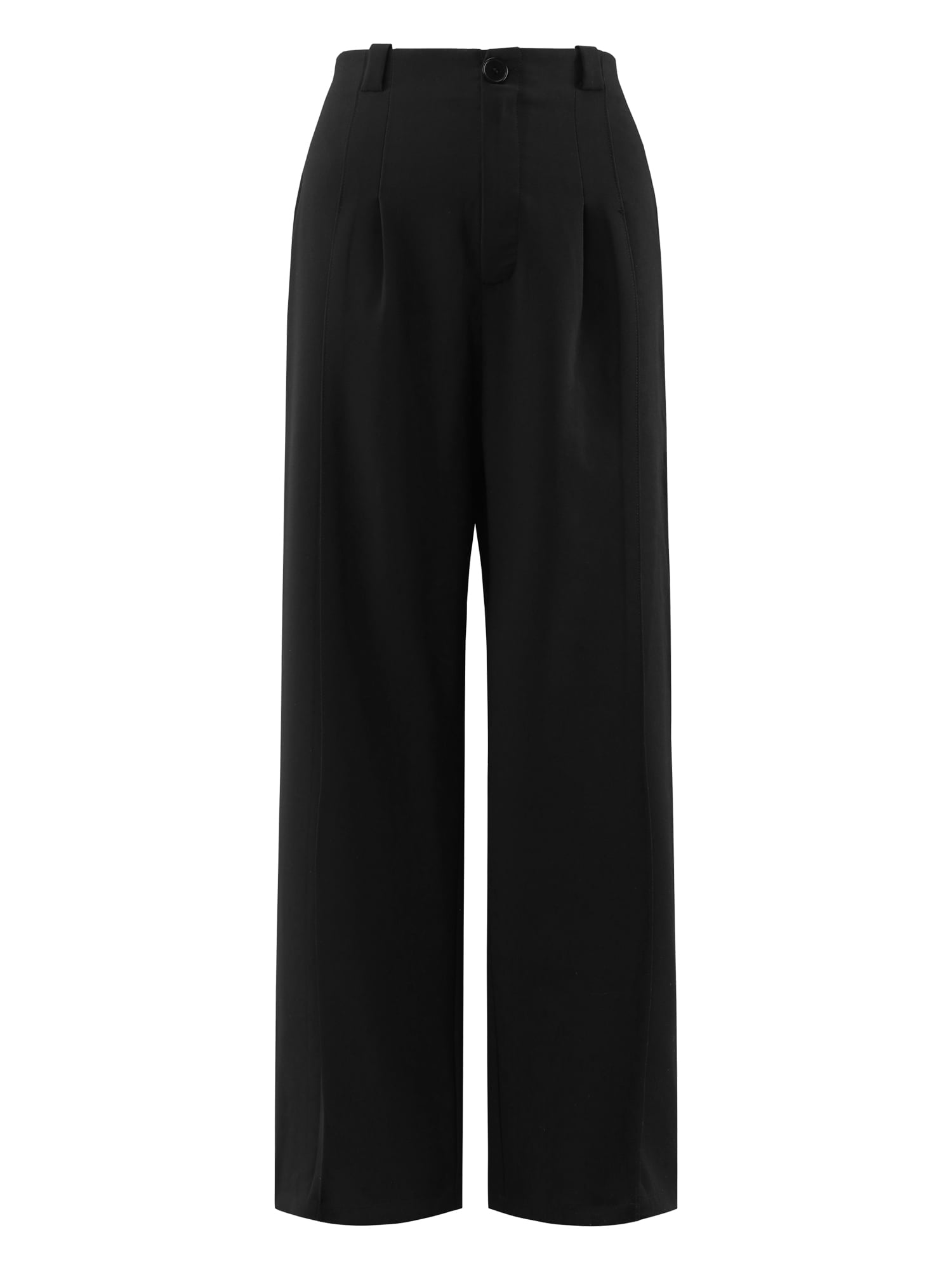 DARING DIVA Women's Straight Leg Formal Office Trousers with Pockets 2XL Black