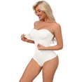 thumbnail image 1 of DARING DIVA Women's Strapless Shapewear Front Hook Push Up Bodysuit L White, 1 of 6
