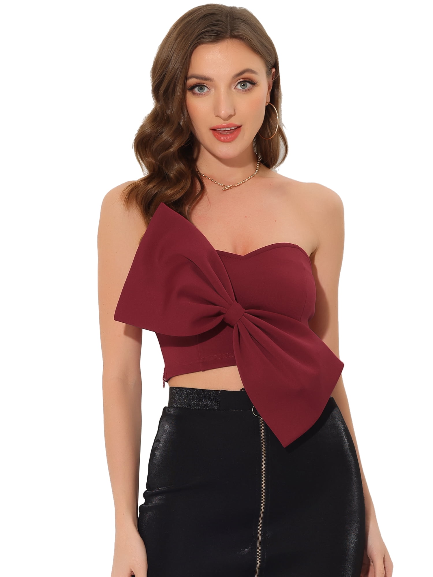 DARING DIVA Women's Elegant Strapless Sweetheart Neck Corset Tops XL Red