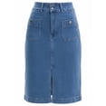 thumbnail image 1 of DARING DIVA Women's Stretchy Below Knee Length Jean Skirts Small Blue, 1 of 7