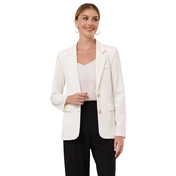 DARING DIVA Women's Stretchy Knit Blazer Casual Lightweight Jacket XL White