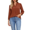 thumbnail image 1 of DARING DIVA Women's Stylish 3/4 Sleeve Elbow Sleeve Blouse S Brick Red, 1 of 6