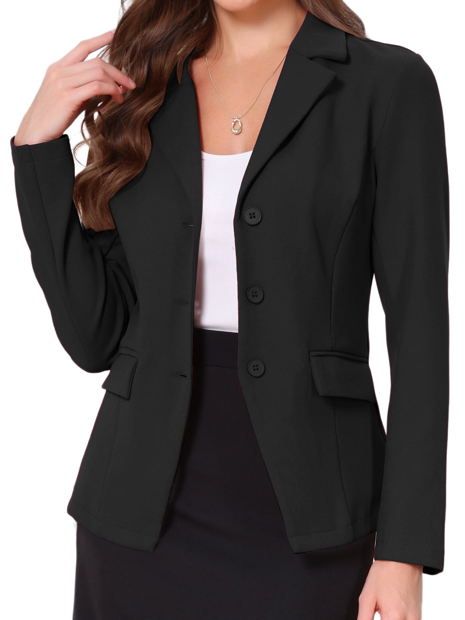 DARING DIVA Women's Stylish Business Professional Blazers S Black
