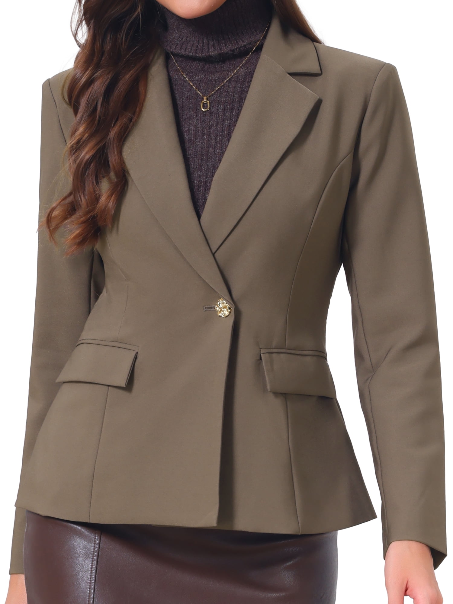 DARING DIVA Women's Stylish Office Suit Jackets Blazers XS Brown