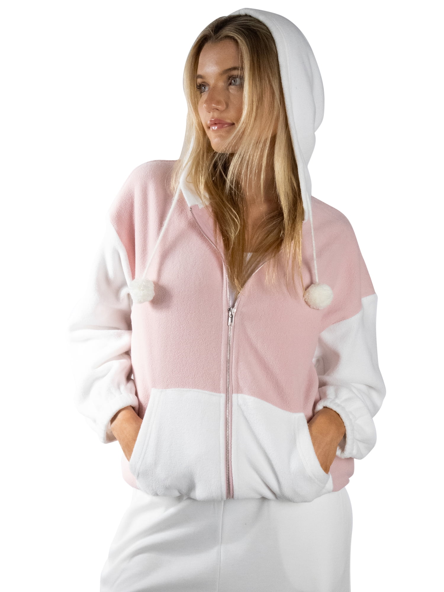 DARING DIVA Women's Stylish Oversized Pom Pom Hoodie for Casual Wear S Pink