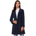 thumbnail image 1 of DARING DIVA Women's Stylish Peacoat Wrap Collar 2024 Winter Trench Long Coat S Dark Blue, 1 of 7