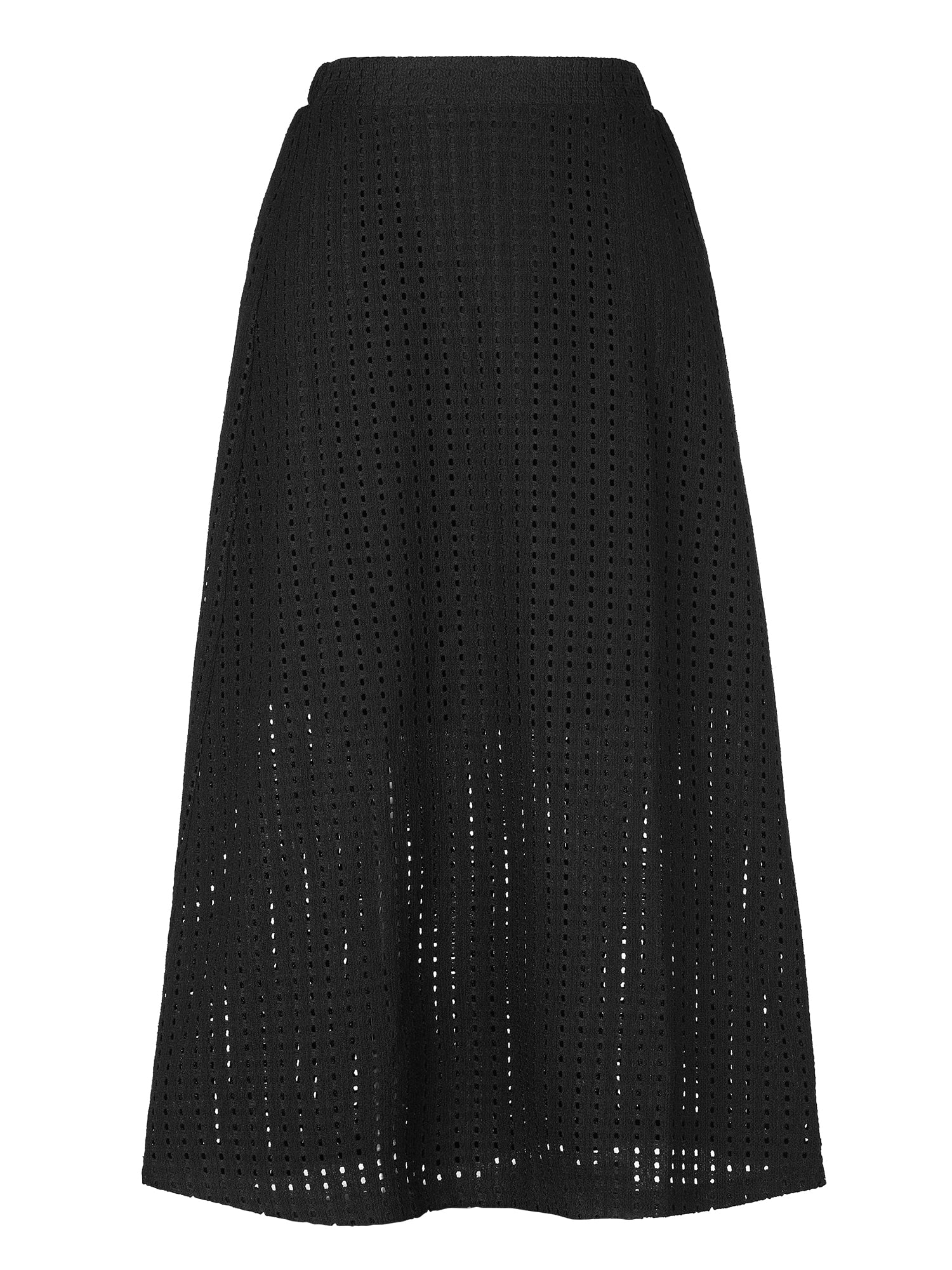 DARING DIVA Women's Summer Long Skirt Eyelet Beach Midi Skirt Medium Black