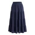 thumbnail image 1 of DARING DIVA Women's Summer Maxi Skirts Flowy Ruffle A-Line Skirt X-Small Dark Blue, 1 of 6