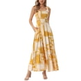 thumbnail image 1 of DARING DIVA Women's Summer Spaghetti Strap Square Neck Casual Dress L Yellow, 1 of 6