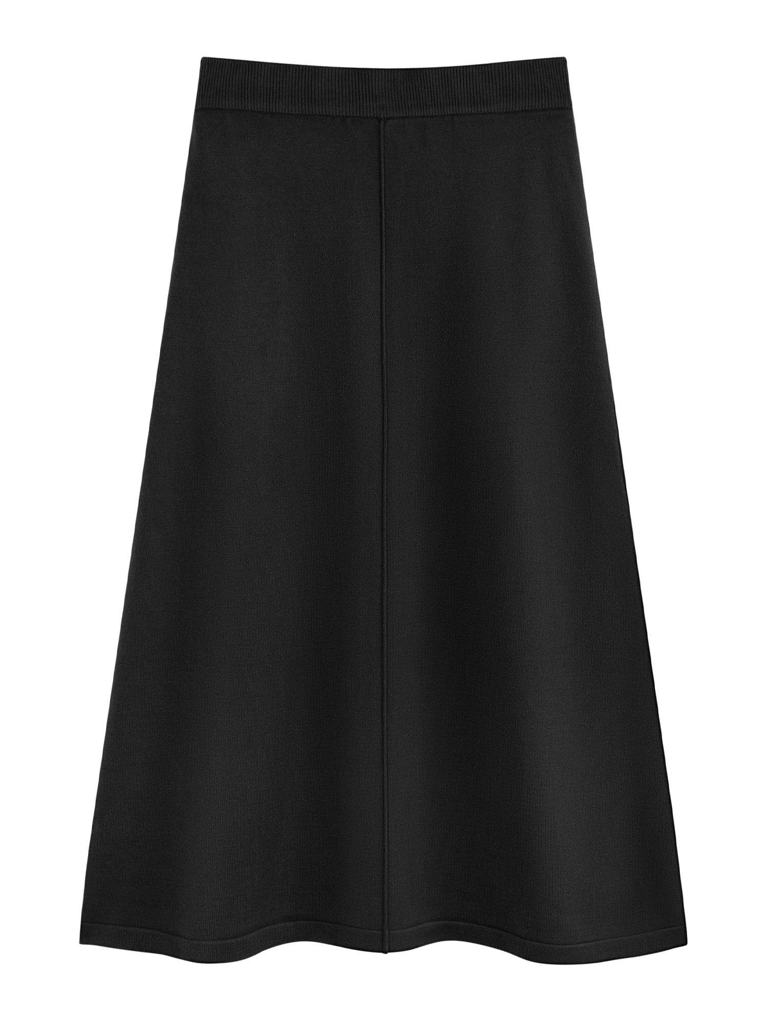 DARING DIVA Women's Sweater A Line Elastic High Waist Stretchy Midi Skirt M Black