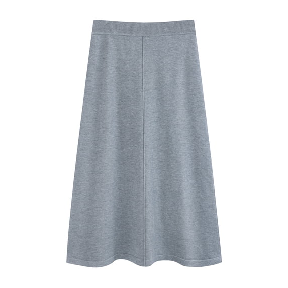 DARING DIVA Women's Sweater A Line Elastic High Waist Stretchy Midi Skirt XL Grey