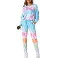 thumbnail image 1 of DARING DIVA Women's Tie Dye Long Sleeve Front Pocket Pajamas Set XS Blue, 1 of 7
