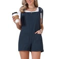 thumbnail image 1 of DARING DIVA Women's Tie Strap Casual Sleeveless Romper Small Navy Blue, 1 of 6