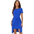 thumbnail image 1 of DARING DIVA Women's Tie Waist Work Office Sheath Dresses XS Royal Blue, 1 of 6