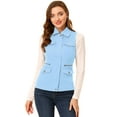 thumbnail image 1 of DARING DIVA Women's Travel Vest with Pockets Sleeveless Cargo Utility Vest M Light Blue, 1 of 6