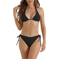 thumbnail image 1 of DARING DIVA Women's Triangle Halter Bikini Sets X-Small Black, 1 of 6
