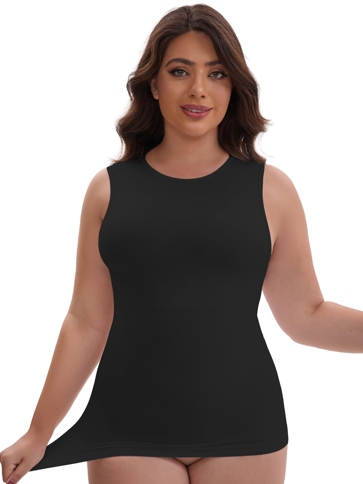 DARING DIVA Women's Soft Shapewear Tummy Control Tank Top Waist Control XXL Black