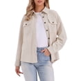 thumbnail image 1 of DARING DIVA Women's Turn-Down Collar Long Sleeve Button Down Jacket S Apricot, 1 of 6