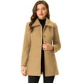 thumbnail image 1 of DARING DIVA Women's Turn-Down Collar Pockets Outwear Winter Coat XL Khaki, 1 of 6