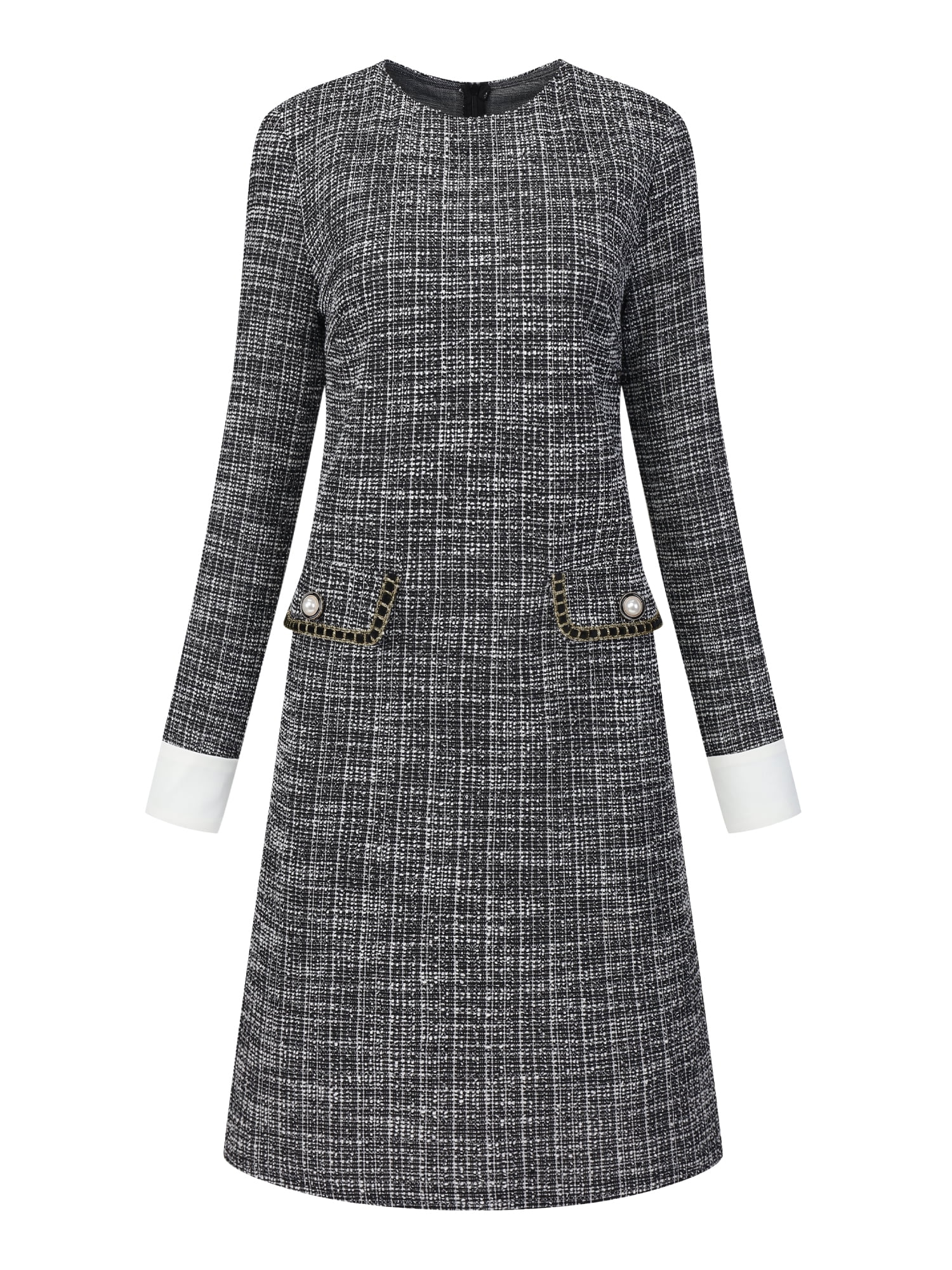 black and white tweed dress DARING DIVA Women's Formal Work Long Sleeve Sheath M Material:Viscose Jersey - 95% Viscose; 5% Elastane MD-EOFY-80 Twice Upon A Time This dress is truly