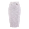 thumbnail image 1 of DARING DIVA Women's Tweed Pencil High Waisted Bodycon Midi Skirts S Light Purple, 1 of 6