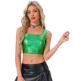 thumbnail image 1 of DARING DIVA Women's U Neck Sleeveless Clubwear Metallic Crop Top 3XL Shamrock Green, 1 of 5