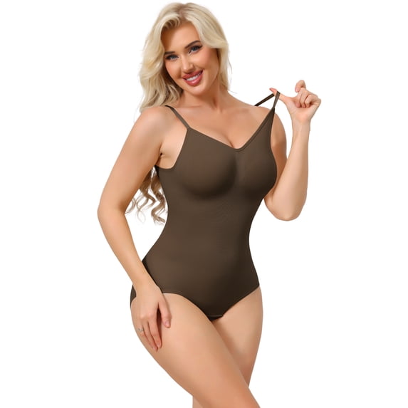 DARING DIVA Women's V Neck Backless Camisole Thong Leotard 3X-Large Brown
