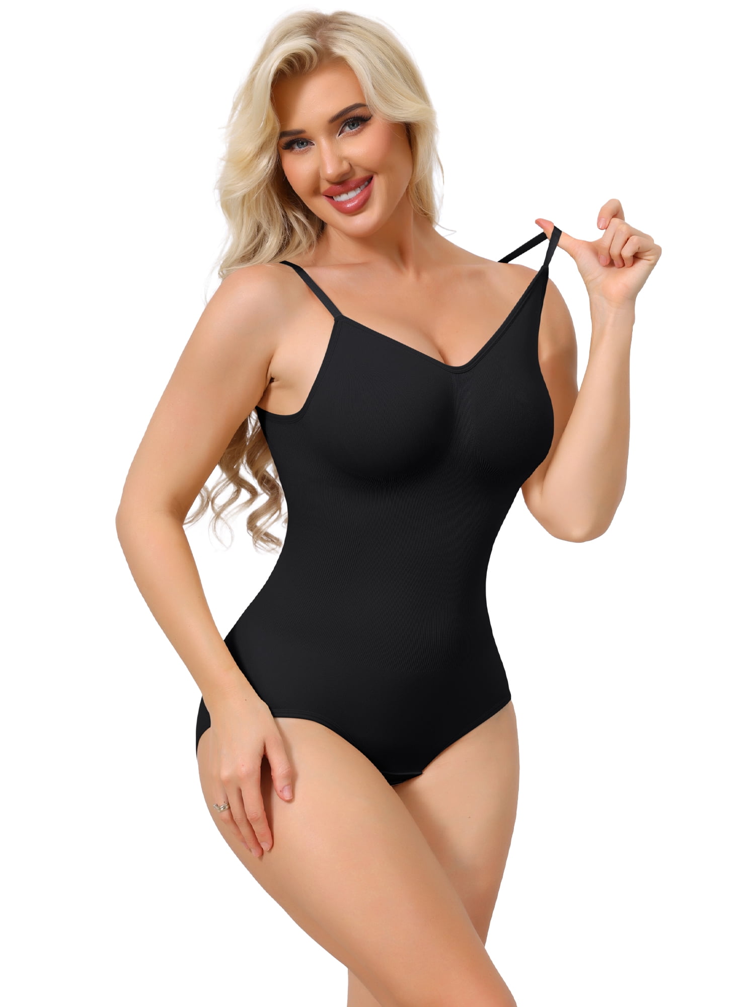 DARING DIVA Women's V Neck Backless Camisole Thong Leotard L Black
