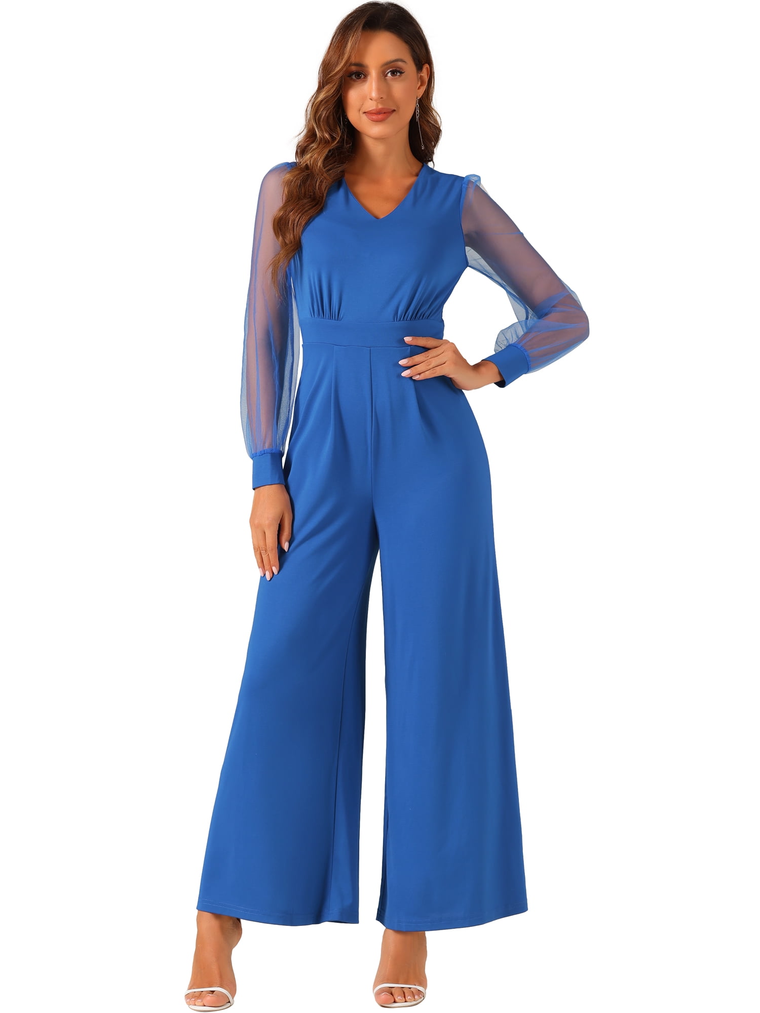 lace jumpsuits rompers Women deep v long sleeve shorts