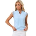 thumbnail image 1 of DARING DIVA Women's V Neck Sleeveless Basic Blouse Top S Sky Blue, 1 of 6