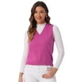 thumbnail image 1 of DARING DIVA Women's V Neck Sleeveless Pullover Sweater Vests XS Hot Pink, 1 of 6