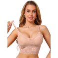 thumbnail image 1 of DARING DIVA Women's V Neck Wireless Adjustable Spaghetti Straps Padded Bras Medium Beige, 1 of 6