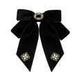 thumbnail image 1 of DARING DIVA Women's Velvet Alloy Rhinestone Pre-Tied Bow Tie Black, 1 of 6