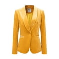 thumbnail image 1 of DARING DIVA Women's Velvet Office Coat Solid Shawl Collar Blazer XL Yellow, 1 of 6