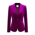 thumbnail image 1 of DARING DIVA Women's Velvet Office Coat Solid Shawl Collar Blazer XS Violet Purple, 1 of 6
