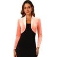 thumbnail image 1 of DARING DIVA Women's Velvet Open Front Cropped Bolero Cardigan L Coral, 1 of 6