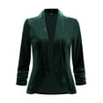 thumbnail image 1 of DARING DIVA Women's Velvet Shawl Lapel Collar Open Front Cardigans 3X-Large Dark Green, 1 of 6