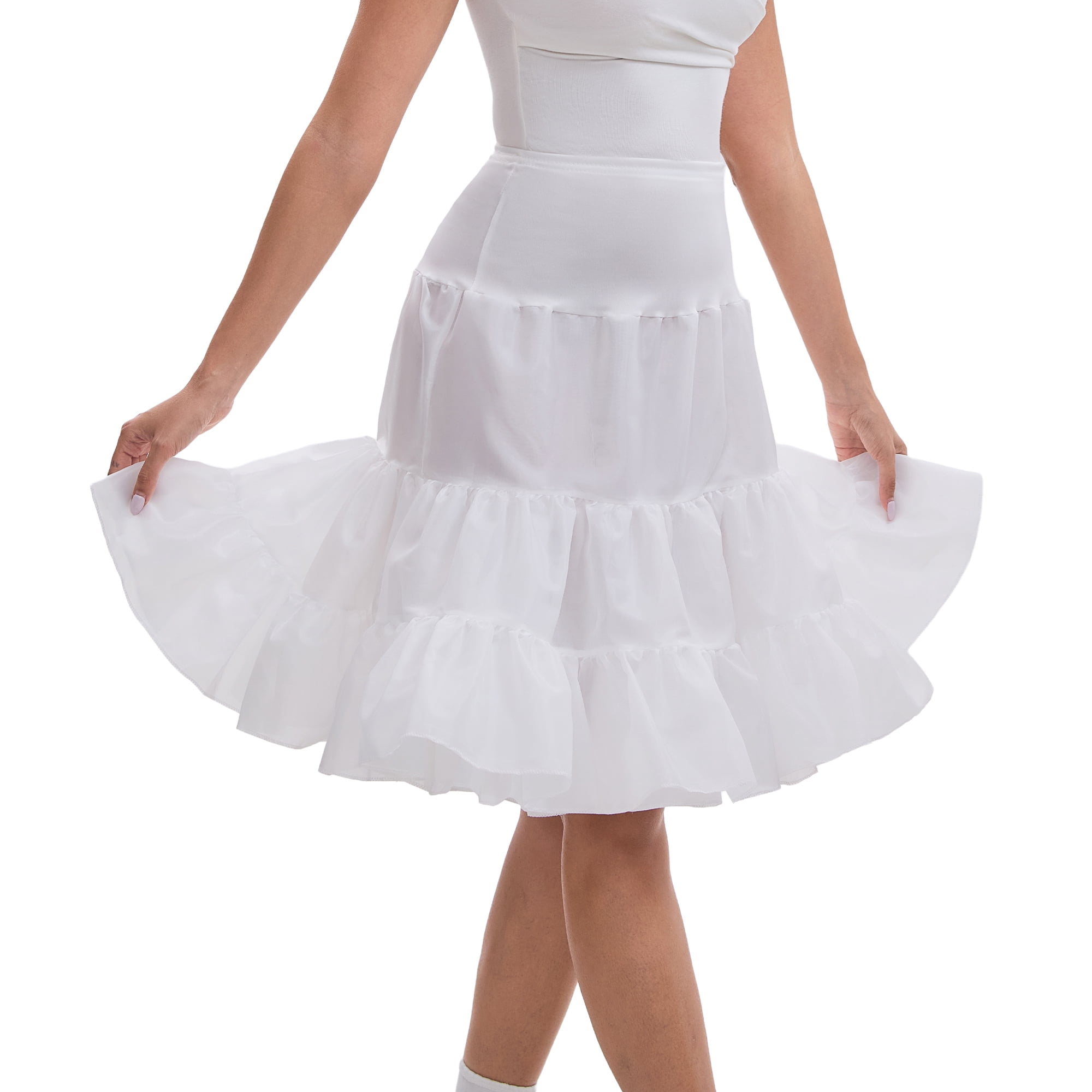 DARING DIVA Women's Vintage Crinoline Half Slips for Proms and Formal Events L White 60cm