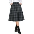 thumbnail image 1 of DARING DIVA Women's Vintage Midi A-Line Pleated Skirts with Pockets XS Dark Blue, 1 of 6