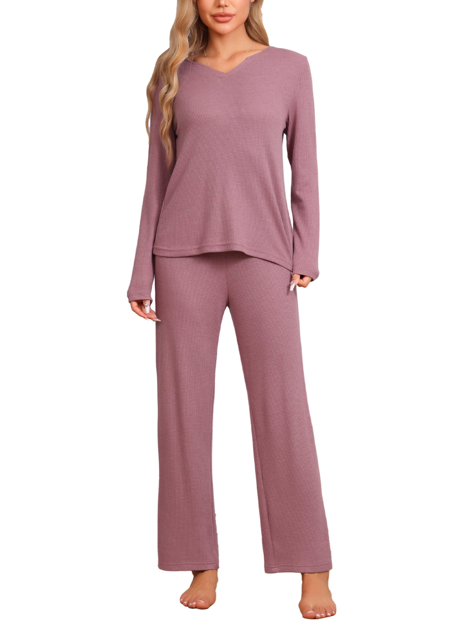 DARING DIVA Women's Waffle Soft Fall Winter Pajamas Sets XS Red