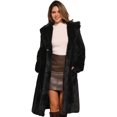 thumbnail image 1 of DARING DIVA Women's Warm Fluffy Faux Fur Coat with Belt XS Black, 1 of 6