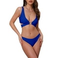 thumbnail image 1 of DARING DIVA Women's Wide Strap O Ring Cut Out Bikini Sets Large Royal Blue, 1 of 6