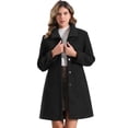 thumbnail image 1 of DARING DIVA Women's Winter Coats Casual Button Outwear Pea Overcoat L Black, 1 of 5